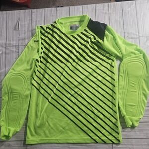Vizari Soccer Collection Youth XL goalie jersey neon padded elbows.